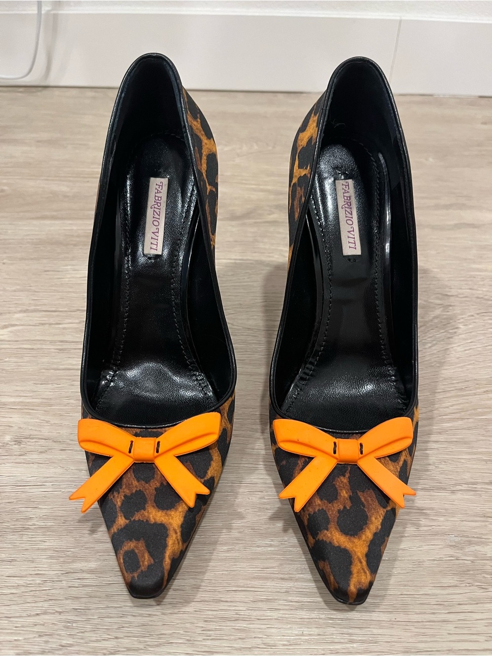 Fabrizio Viti Summer Fever Leopard Satin Bow Pumps - Size 38